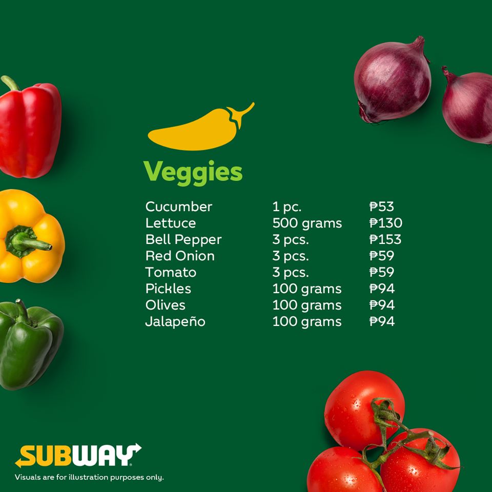 subway vegetables