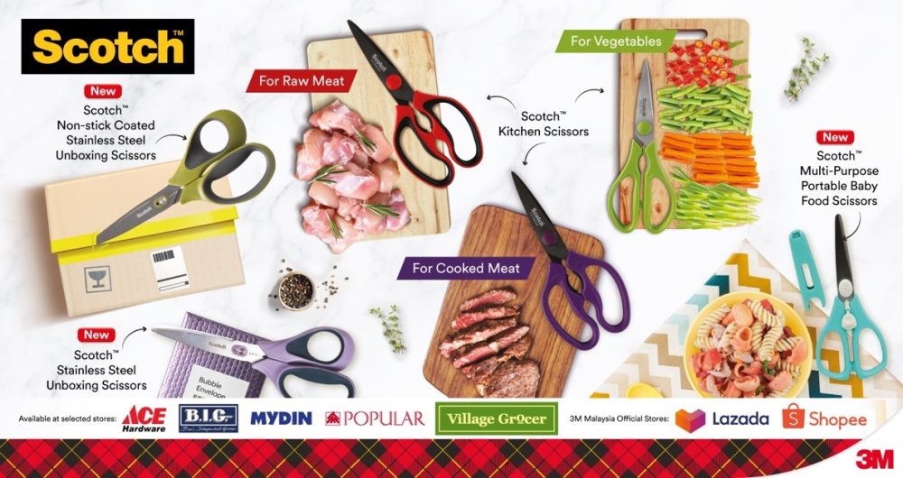 3M Introduces Scotch™ Anti-Bacterial Premium Kitchen Scissors and Scotch™  Detachable Titanium Kitchen Scissors that Prevent Cross-Contamination  During Food Preparation - Mini Me Insights